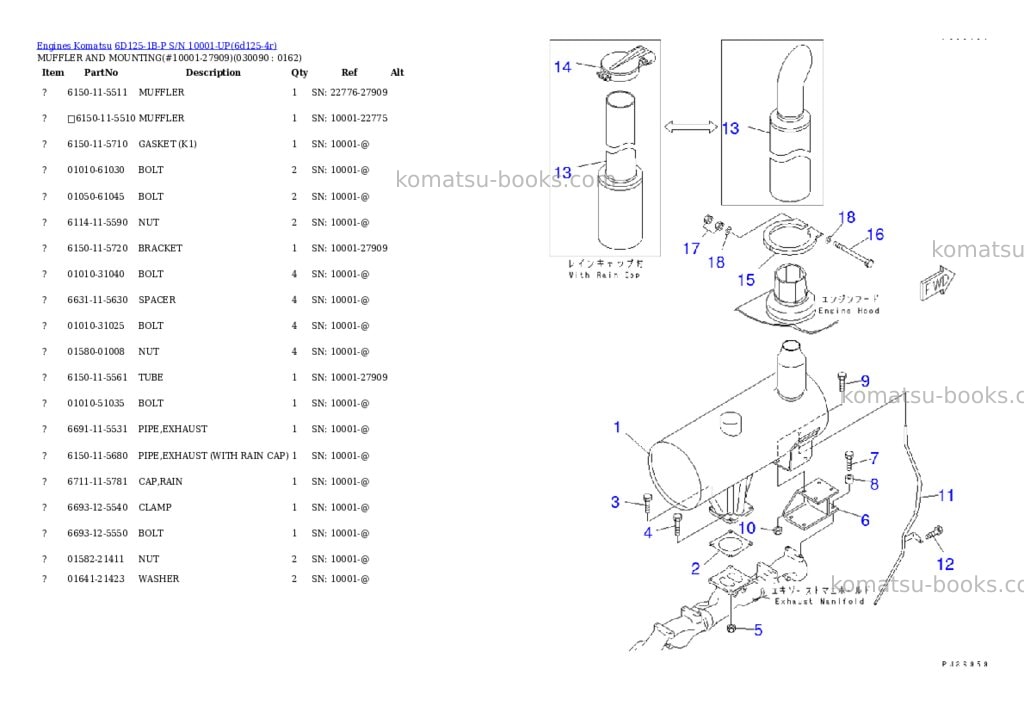 Komatsu 6D125-1B-P S/N 10001-UP Parts catalog cover Page 8 Komatsu 6D125-1B-P S/N 10001-UP Parts catalog cover Page 8
