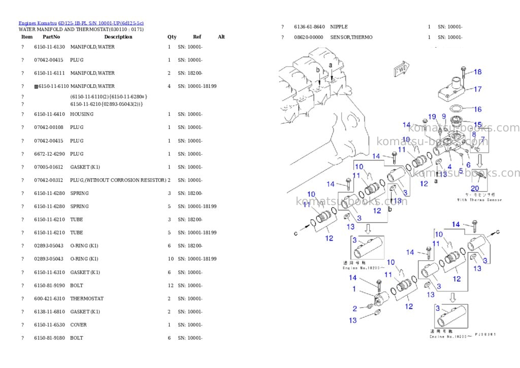 Komatsu 6D125-1B-PL S/N 10001-UP Parts catalog cover Page 10 Komatsu 6D125-1B-PL S/N 10001-UP Parts catalog cover Page 10