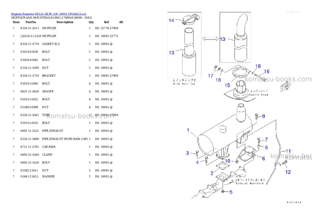 Komatsu 6D125-1B-PL S/N 10001-UP Parts catalog cover Page 8 Komatsu 6D125-1B-PL S/N 10001-UP Parts catalog cover Page 8
