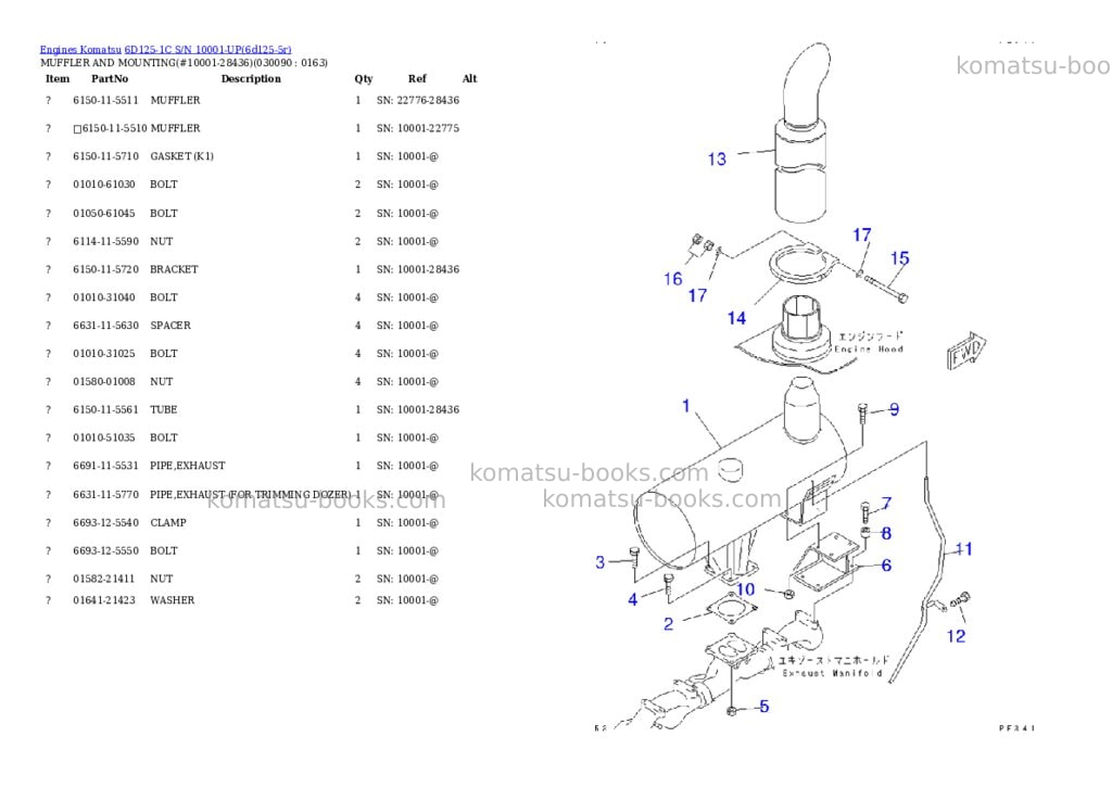 Komatsu 6D125-1C S/N 10001-UP Parts catalog cover Page 8 Komatsu 6D125-1C S/N 10001-UP Parts catalog cover Page 8