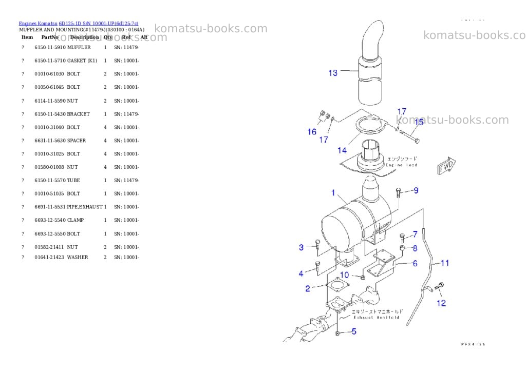 Komatsu 6D125-1D S/N 10001-UP Parts catalog cover Page 9 Komatsu 6D125-1D S/N 10001-UP Parts catalog cover Page 9