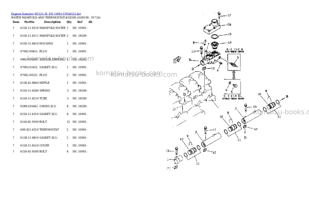 Komatsu 6D125-1K S/N 10001-UP Parts catalog cover Page 9 Komatsu 6D125-1K S/N 10001-UP Parts catalog cover Page 9