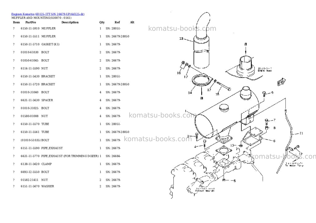 Komatsu 6d125-1tt s/n 26679-up Parts catalog cover Page 6 Komatsu 6d125-1tt s/n 26679-up Parts catalog cover Page 6