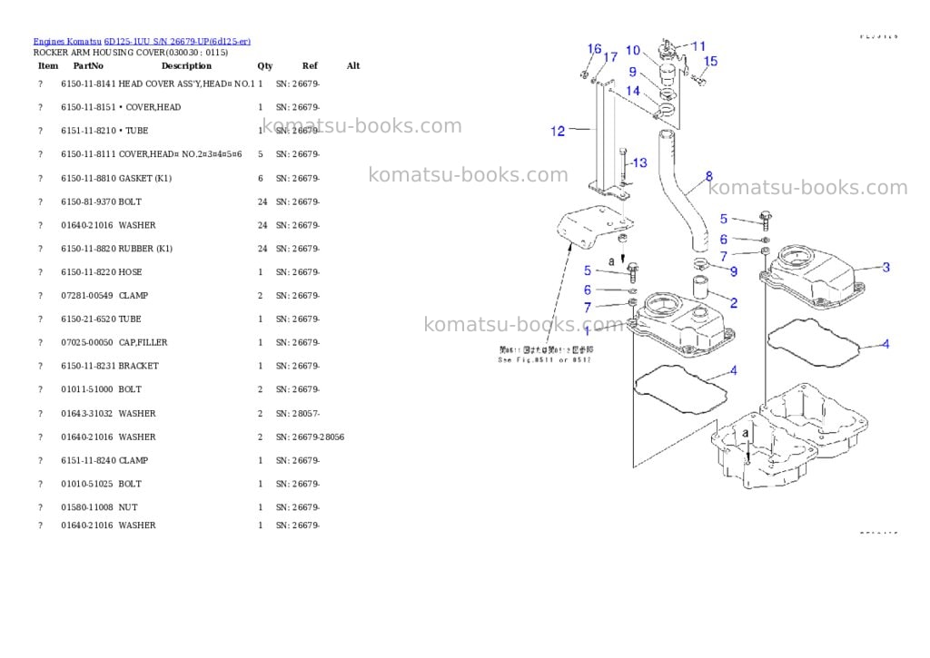 Komatsu 6d125-1uu s/n 26679-up Parts catalog cover Page 2 Komatsu 6d125-1uu s/n 26679-up Parts catalog cover Page 2