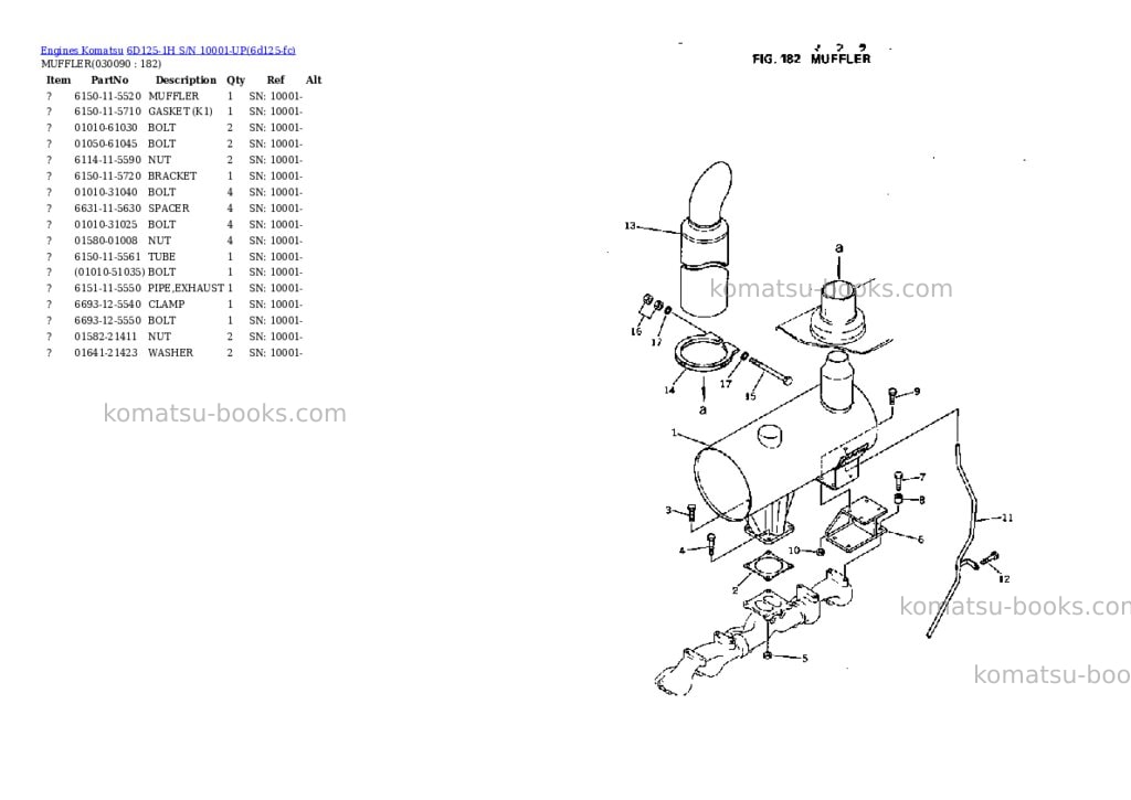 Komatsu 6d125-1h s/n 10001-up Parts catalog cover Page 8 Komatsu 6d125-1h s/n 10001-up Parts catalog cover Page 8