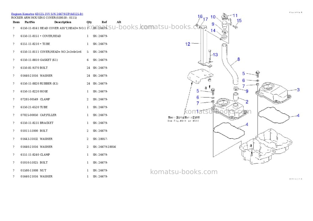 Komatsu 6d125-1vv s/n 26679-up Parts catalog cover Page 2 Komatsu 6d125-1vv s/n 26679-up Parts catalog cover Page 2