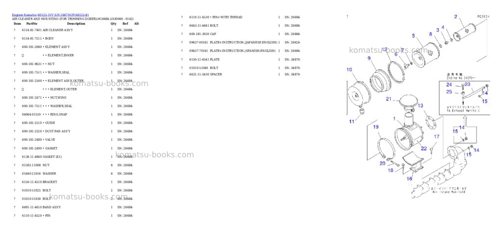 Komatsu 6d125-1vv s/n 26679-up Parts catalog cover Page 5 Komatsu 6d125-1vv s/n 26679-up Parts catalog cover Page 5