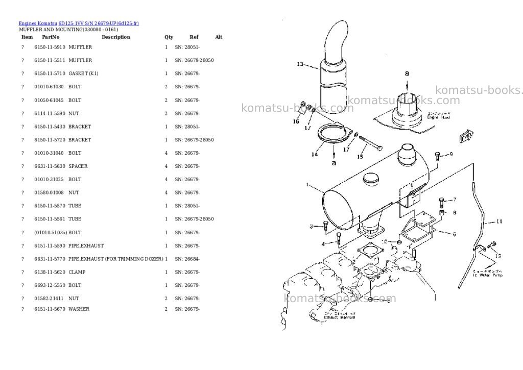 Komatsu 6d125-1vv s/n 26679-up Parts catalog cover Page 7 Komatsu 6d125-1vv s/n 26679-up Parts catalog cover Page 7