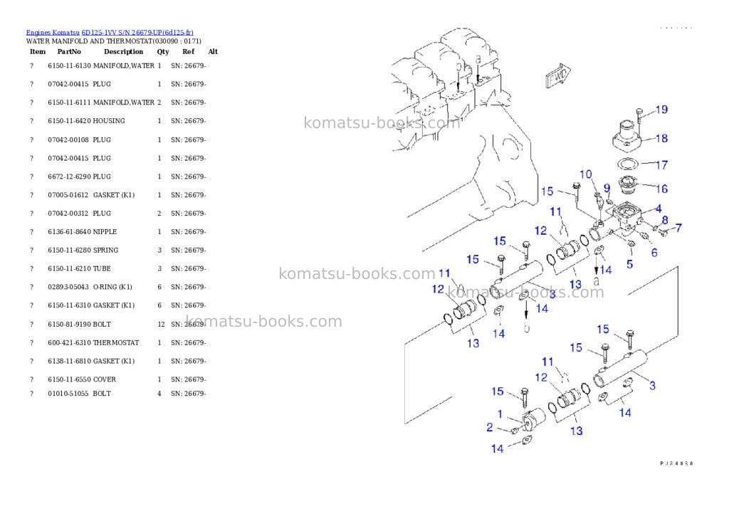 Komatsu 6d125-1vv s/n 26679-up Parts catalog cover Page 8 Komatsu 6d125-1vv s/n 26679-up Parts catalog cover Page 8