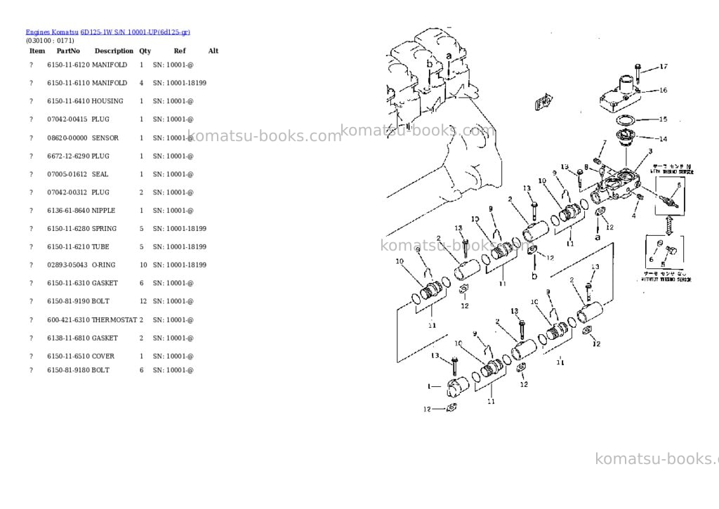 Komatsu 6d125-1w s/n 10001-up Parts catalog cover Page 9 Komatsu 6d125-1w s/n 10001-up Parts catalog cover Page 9
