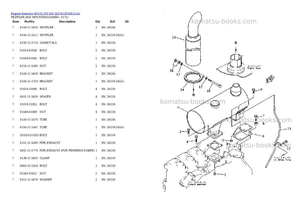 Komatsu 6d125-1yy s/n 26276-up Parts catalog cover Page 7 Komatsu 6d125-1yy s/n 26276-up Parts catalog cover Page 7