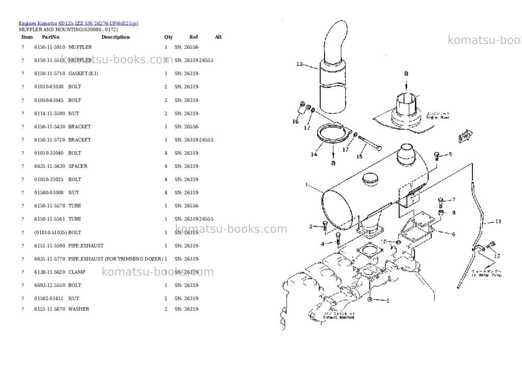 Komatsu 6d125-1zz s/n 26276-up Parts catalog cover Page 7 Komatsu 6d125-1zz s/n 26276-up Parts catalog cover Page 7