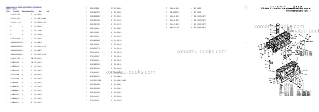 Komatsu 6d125-1n s/n 10001-up Parts catalog cover Page 10 Komatsu 6d125-1n s/n 10001-up Parts catalog cover Page 10
