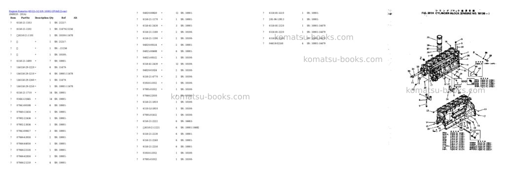 Komatsu 6d125-1q s/n 10001-up Parts catalog cover Page 10 Komatsu 6d125-1q s/n 10001-up Parts catalog cover Page 10