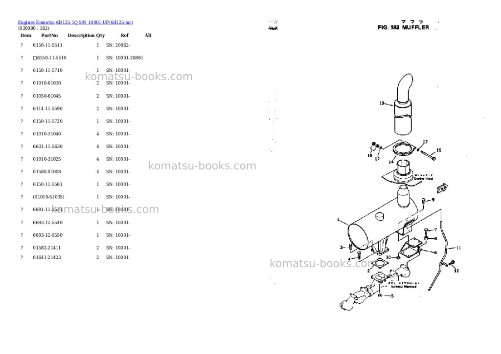 Komatsu 6d125-1q s/n 10001-up Parts catalog cover Page 8 Komatsu 6d125-1q s/n 10001-up Parts catalog cover Page 8