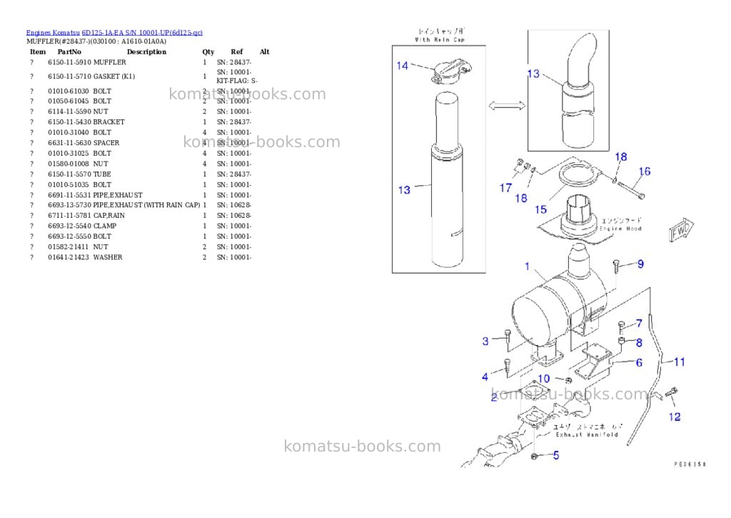 Komatsu 6D125-1A-EA S/N 10001-UP Parts catalog cover Page 9 Komatsu 6D125-1A-EA S/N 10001-UP Parts catalog cover Page 9