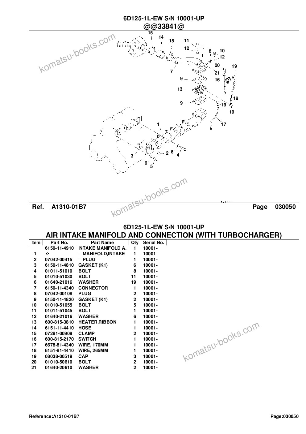 Komatsu 6d125-1l-ew s/n 10001-up Parts catalog cover Page 10 Komatsu 6d125-1l-ew s/n 10001-up Parts catalog cover Page 10