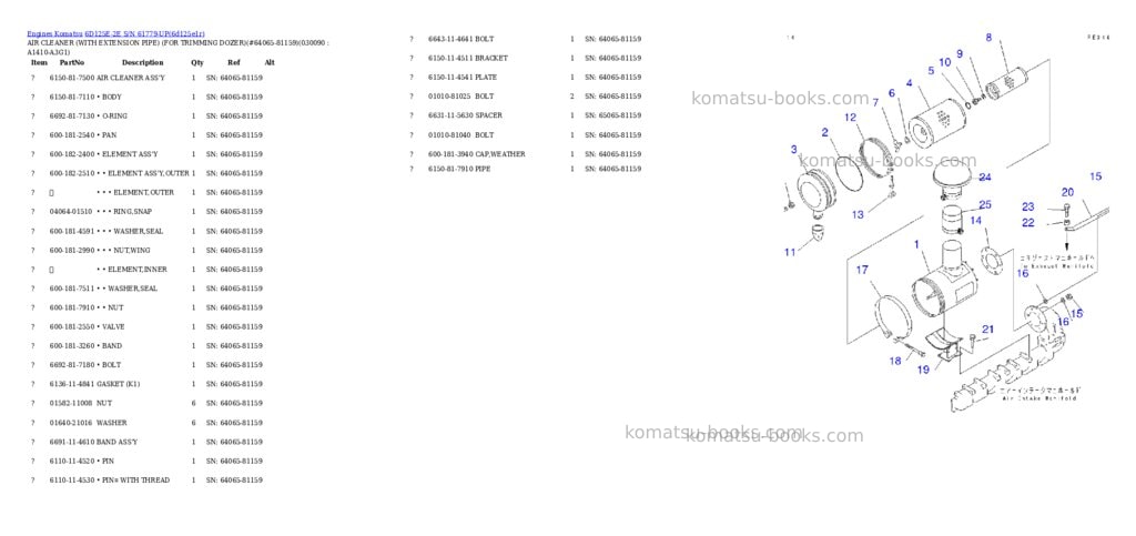 Komatsu 6d125e-2e s/n 61779-up Parts catalog cover Page 7