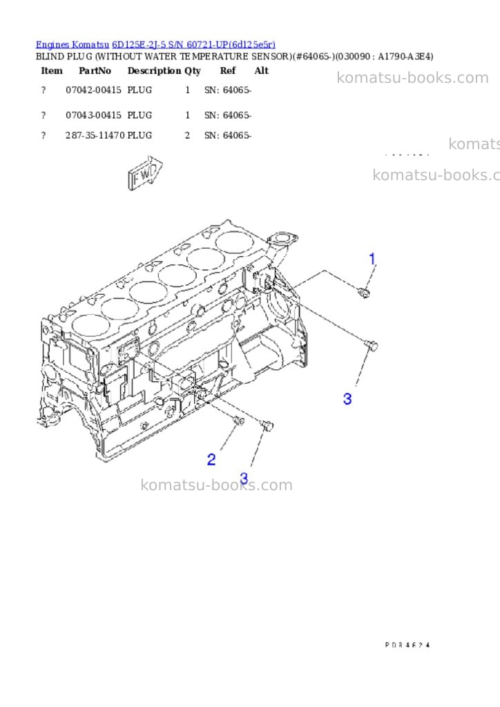 Komatsu 6d125e-2j-5 s/n 60721-up Parts catalog cover Page 8 Komatsu 6d125e-2j-5 s/n 60721-up Parts catalog cover Page 8