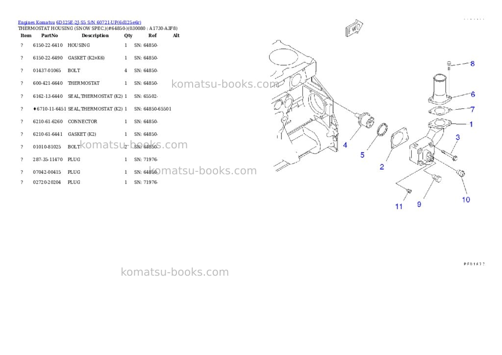 Komatsu 6d125e-2j-s5 s/n 60721-up Parts catalog cover Page 7 Komatsu 6d125e-2j-s5 s/n 60721-up Parts catalog cover Page 7