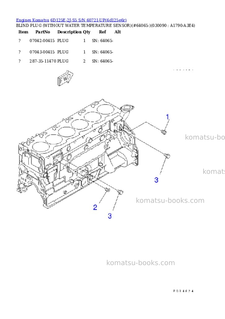 Komatsu 6d125e-2j-s5 s/n 60721-up Parts catalog cover Page 8 Komatsu 6d125e-2j-s5 s/n 60721-up Parts catalog cover Page 8