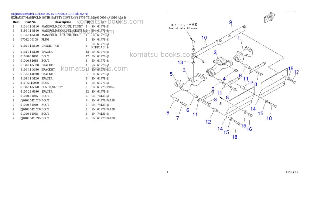Komatsu 6d125e-2a-45 s/n 60721-up Parts catalog cover Page 8 Komatsu 6d125e-2a-45 s/n 60721-up Parts catalog cover Page 8