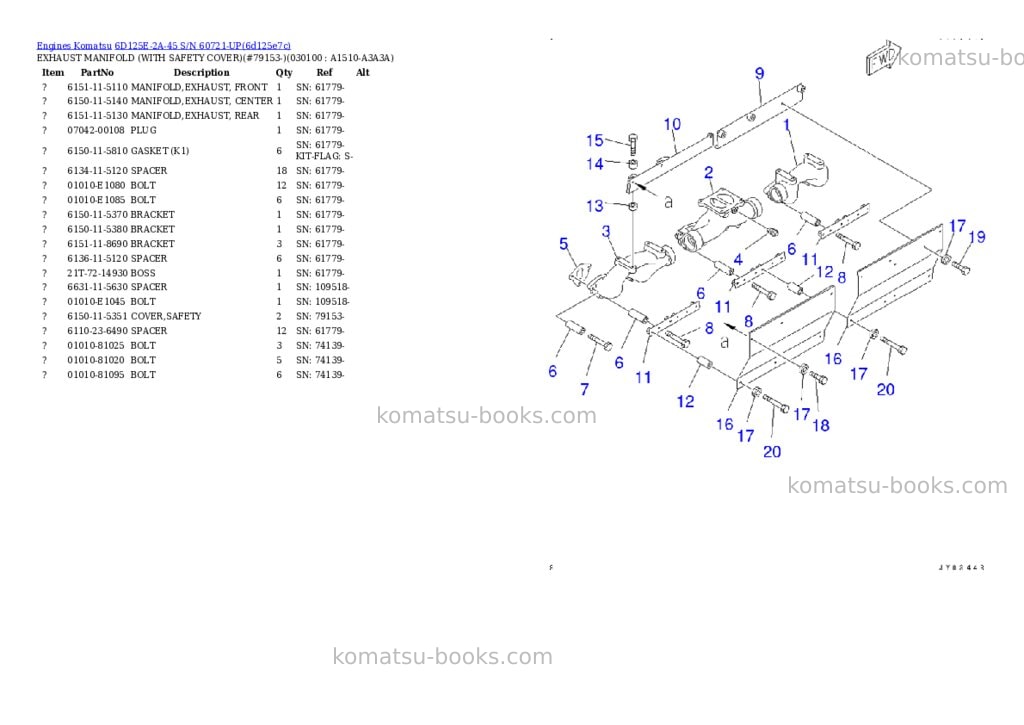 Komatsu 6d125e-2a-45 s/n 60721-up Parts catalog cover Page 9 Komatsu 6d125e-2a-45 s/n 60721-up Parts catalog cover Page 9
