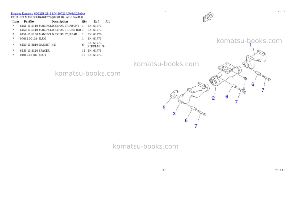 Komatsu 6d125e-2b-5 s/n 60721-up Parts catalog cover Page 10 Komatsu 6d125e-2b-5 s/n 60721-up Parts catalog cover Page 10