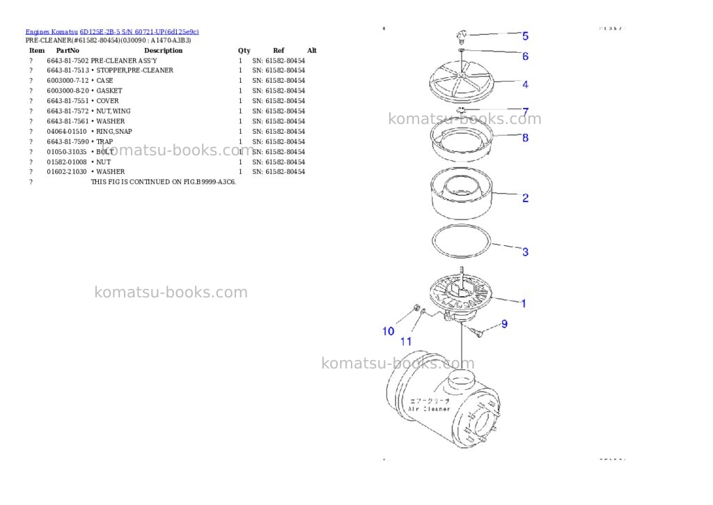 Komatsu 6d125e-2b-5 s/n 60721-up Parts catalog cover Page 8 Komatsu 6d125e-2b-5 s/n 60721-up Parts catalog cover Page 8