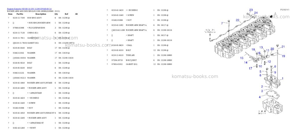 Komatsu 6d140-1a s/n 11200-up Parts catalog cover Page 3 Komatsu 6d140-1a s/n 11200-up Parts catalog cover Page 3