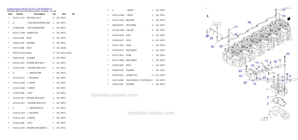 Komatsu 6d140-1a s/n 11200-up Parts catalog cover Page 5 Komatsu 6d140-1a s/n 11200-up Parts catalog cover Page 5