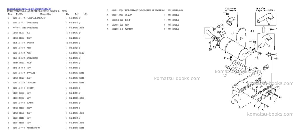 Komatsu 6D95L-1B S/N 10001-UP Parts catalog cover Page 9 Komatsu 6D95L-1B S/N 10001-UP Parts catalog cover Page 9