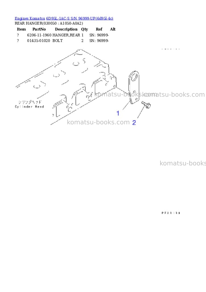 Komatsu 6D95L-1AC-S S/N 96999-UP Parts catalog cover Page 4