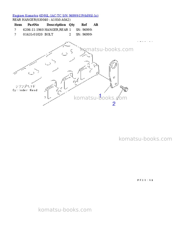 Komatsu 6d95l-1ac-tc s/n 96999-up Parts catalog cover Page 3
