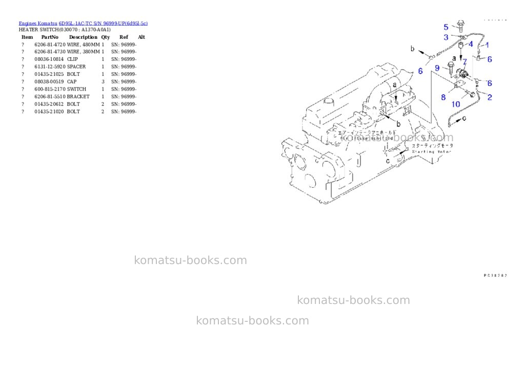 Komatsu 6d95l-1ac-tc s/n 96999-up Parts catalog cover Page 6