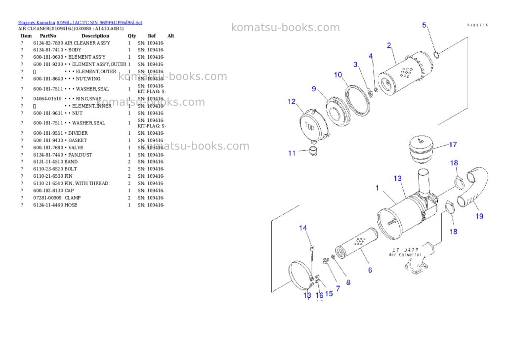 Komatsu 6d95l-1ac-tc s/n 96999-up Parts catalog cover Page 7
