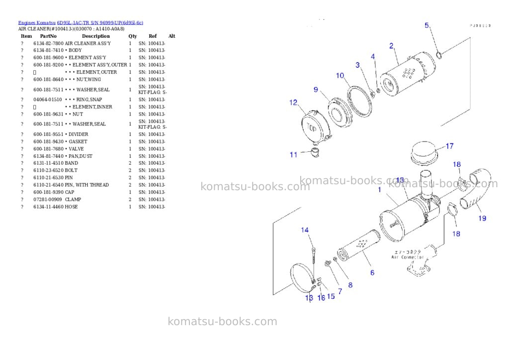 Komatsu 6d95l-1ac-tr s/n 96999-up Parts catalog cover Page 7