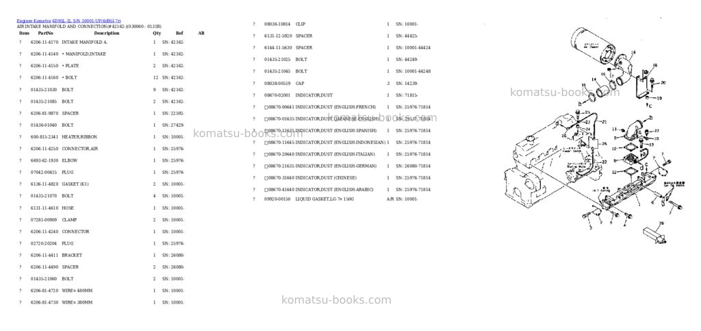 Komatsu 6D95L-1L S/N 10001-UP Parts catalog cover Page 5