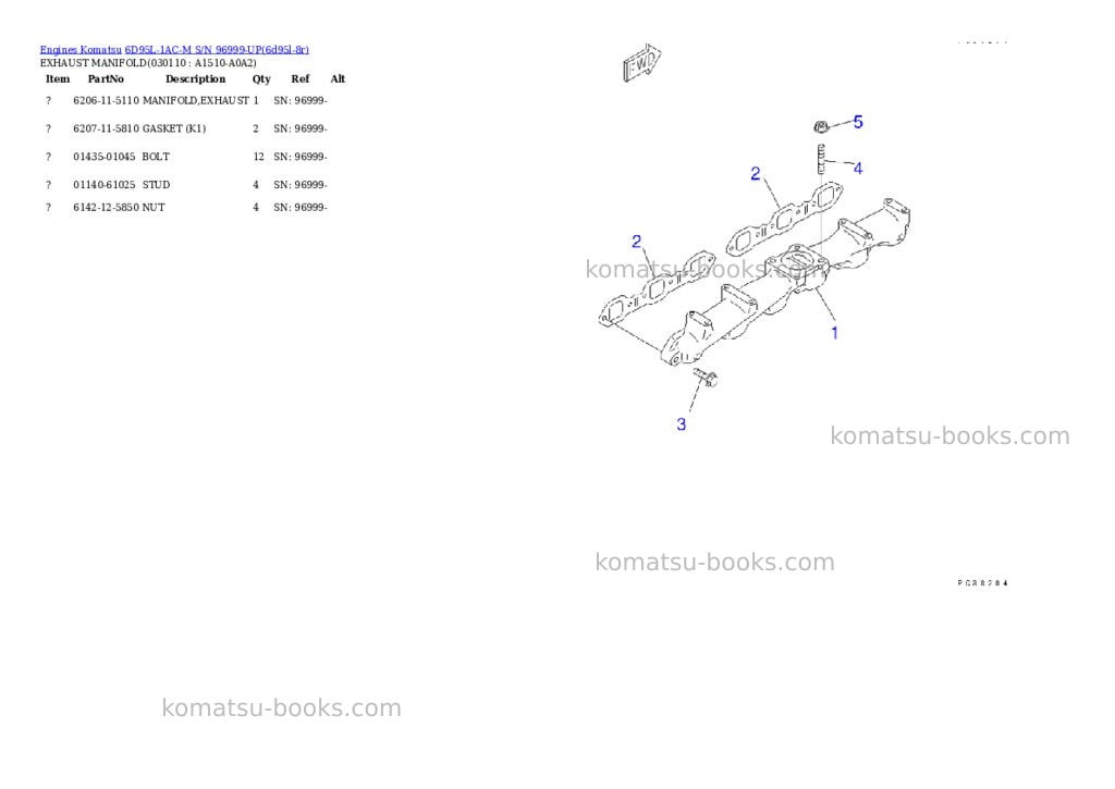 Komatsu 6d95l-1ac-m s/n 96999-up Parts catalog cover Page 10