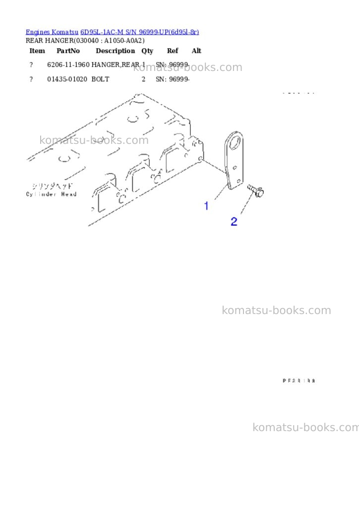 Komatsu 6d95l-1ac-m s/n 96999-up Parts catalog cover Page 3