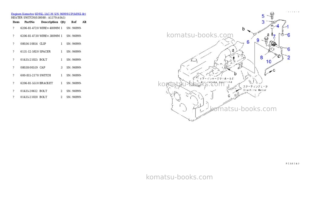 Komatsu 6d95l-1ac-m s/n 96999-up Parts catalog cover Page 7