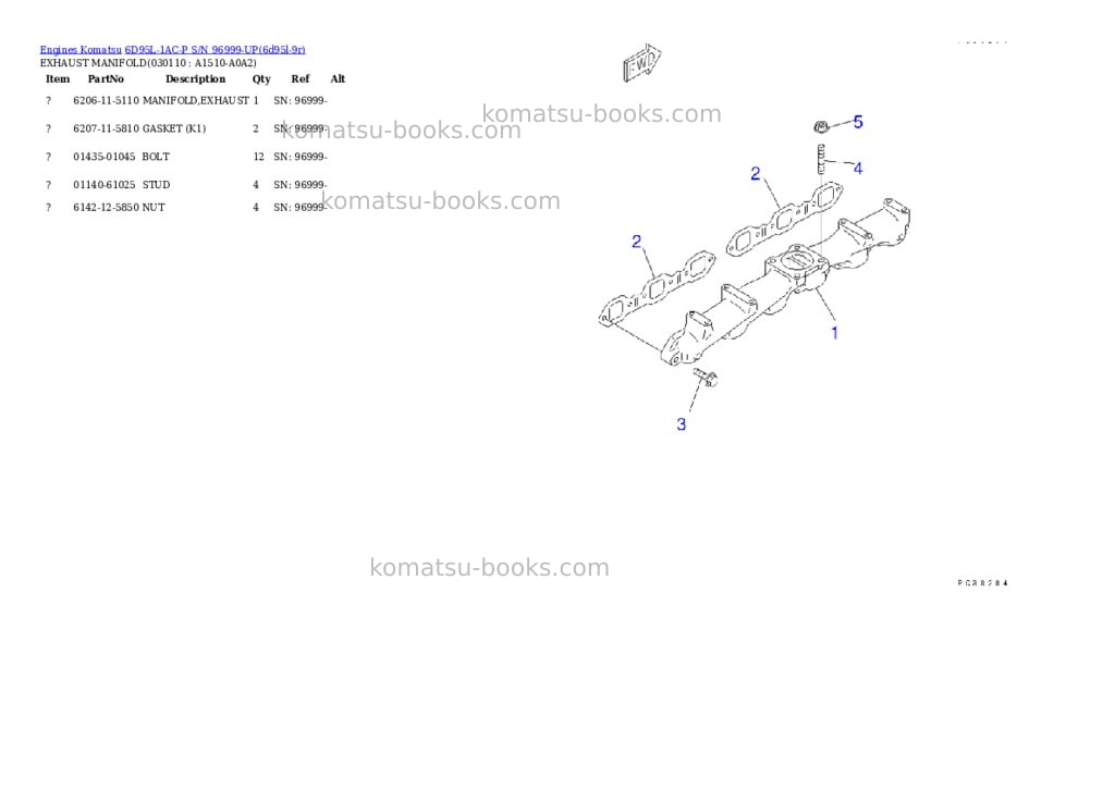 Komatsu 6D95L-1AC-P S/N 96999-UP Parts catalog cover Page 10
