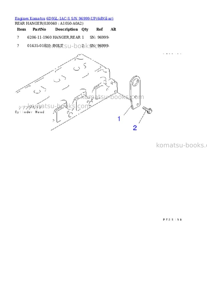 Komatsu 6D95L-1AC-S S/N 96999-UP Parts catalog cover Page 3