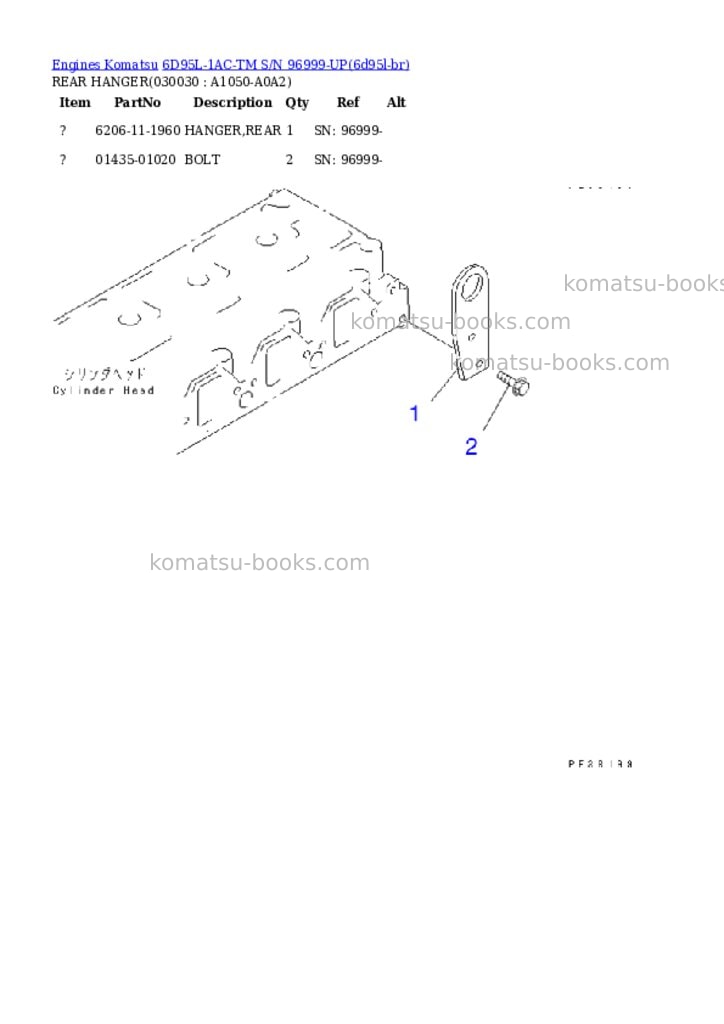 Komatsu 6d95l-1ac-tm s/n 96999-up Parts catalog cover Page 2