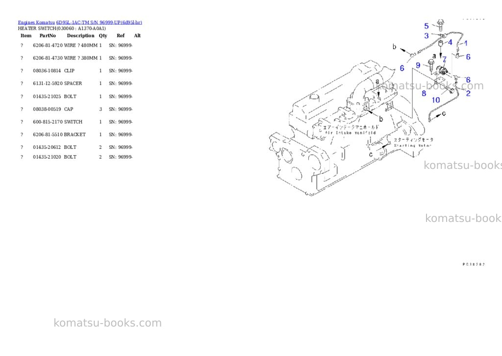 Komatsu 6d95l-1ac-tm s/n 96999-up Parts catalog cover Page 5