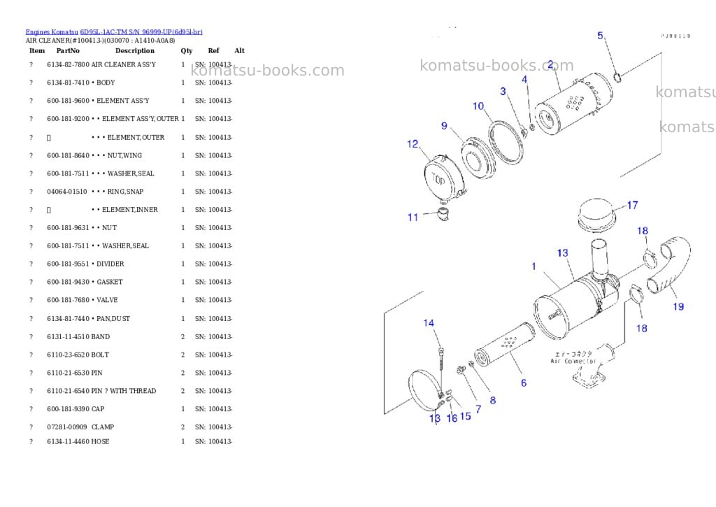 Komatsu 6d95l-1ac-tm s/n 96999-up Parts catalog cover Page 6
