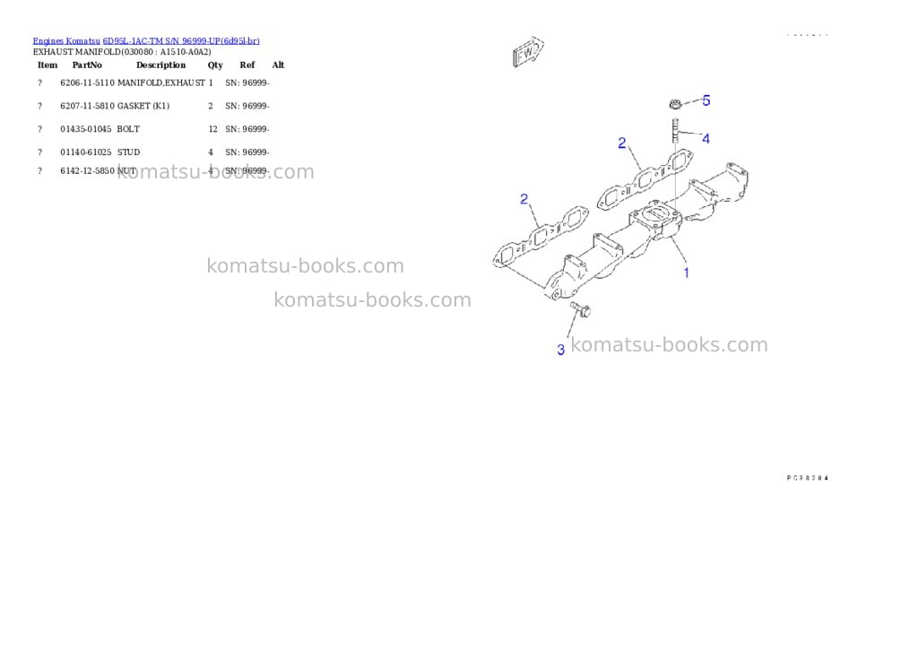 Komatsu 6d95l-1ac-tm s/n 96999-up Parts catalog cover Page 7