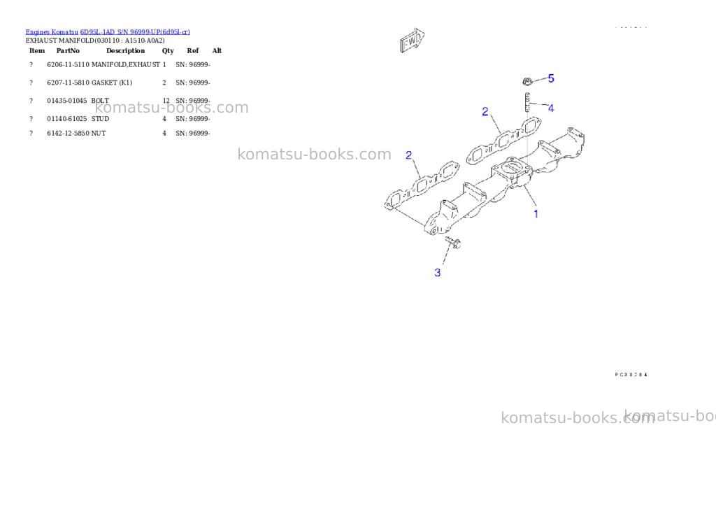 Komatsu 6D95L-1AD S/N 96999-UP Parts catalog cover Page 10