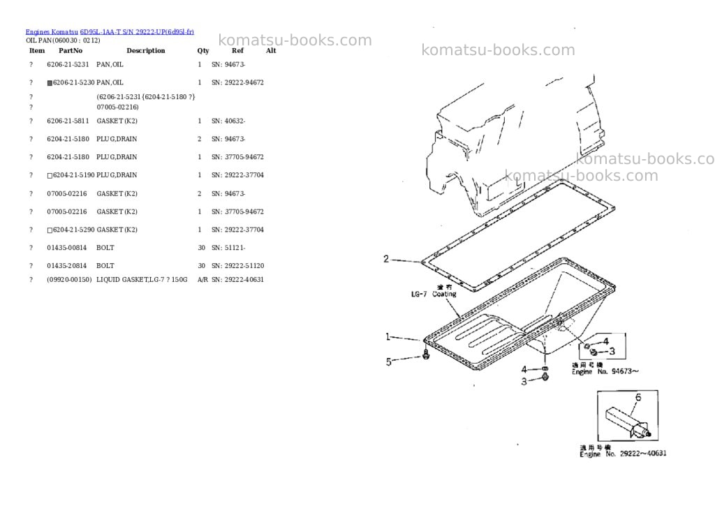 Komatsu 6d95l-1aa-t s/n 29222-up Parts catalog cover Page 9 Komatsu 6d95l-1aa-t s/n 29222-up Parts catalog cover Page 9
