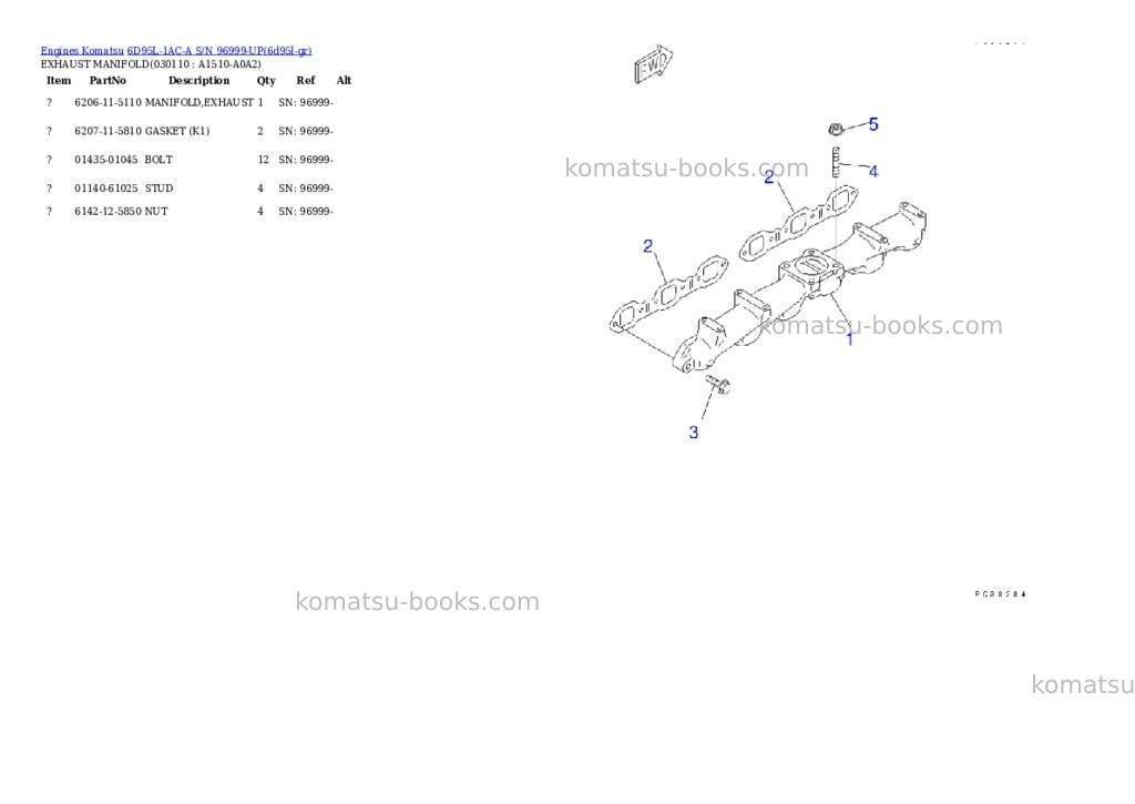 Komatsu 6D95L-1AC-A S/N 96999-UP Parts catalog cover Page 10